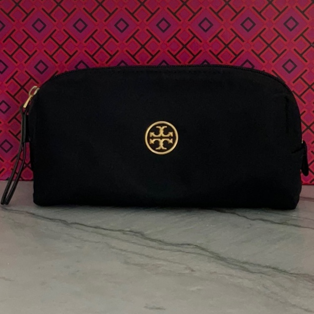 Tory Burch Black Nylon Cosmetic Case